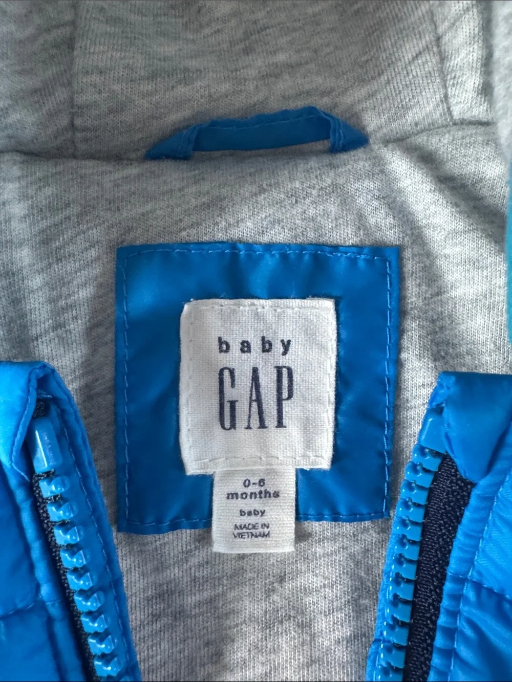 Baby Gap Bright Blue Puffer Baby Jacket with Hood